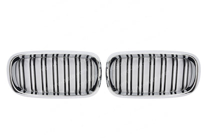 BMW F15 X5 SUV F16 X6 Coupe M-Power Front Grille, Black Dual-Slat with Chrome Surround