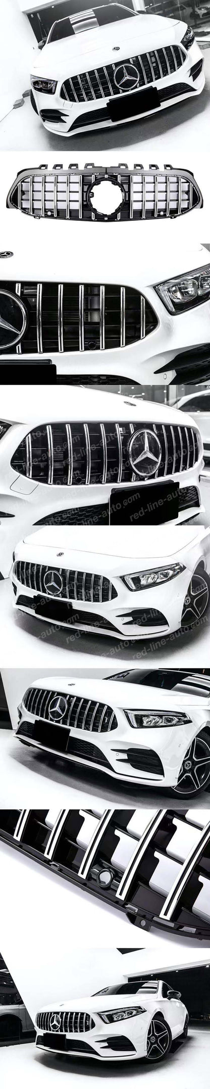 Mercedes W177 A-Class Hatchback V177 Saloon AMG A35 Black GT Grille, Chrome Panamericana