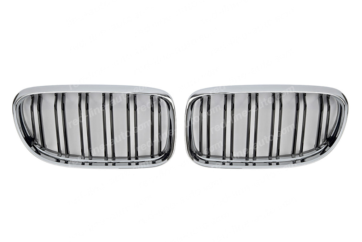 Facelift BMW 3 Series E90 Saloon E91 Estate Double-Bar M-Power Grille, Gloss Black With Chrome Rim