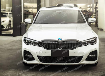 Pre-Facelift BMW 3 Series G20 Saloon G21 Estate M-Performance Front Grille, Full Gloss Black Double-bar