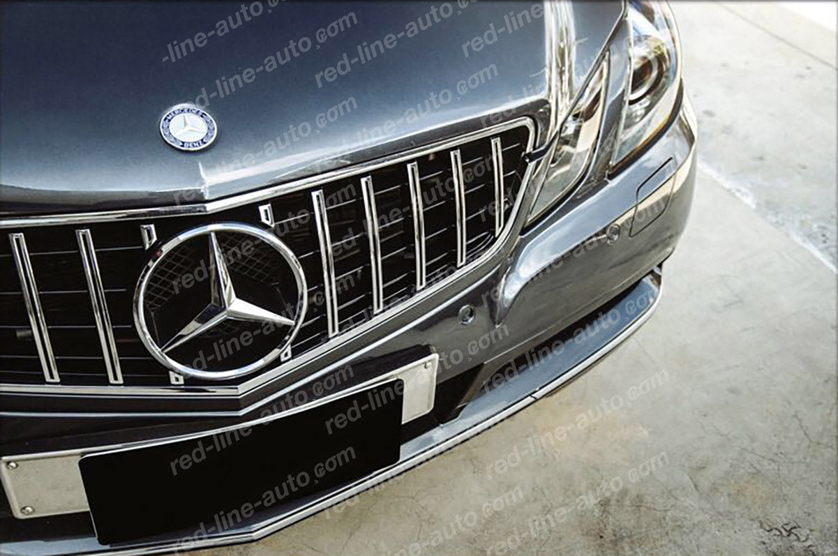 Pre-facelift Mercedes W207 E-Class Coupe C207 Convertible A207 Black AMG GT Grille, Chrome Panamericana