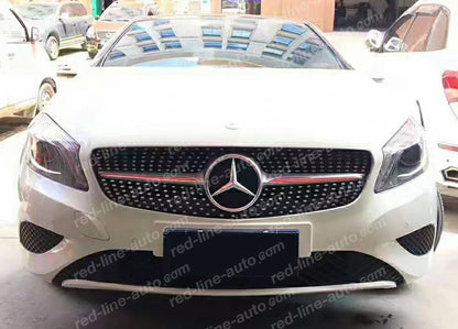 Facelift Mercedes W176 A-Class Hatchback AMG Diamond A45 Front Grille, Iridium Silver