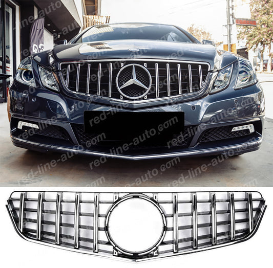 Pre-facelift Mercedes W207 E-Class Coupe C207 Convertible A207 Black AMG GT Grille, Chrome Panamericana