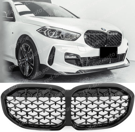 BMW 1 Series F40 Hatchback Full Gloss Black Front Grille, M-Competition Diamond