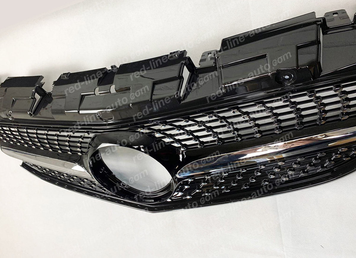 Mercedes R172 SLC Roadster Convertible SLC43 AMG Black Front Grille, Chrome Diamond