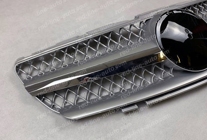 Pre-Facelift Mercedes R230 SL-Class Roadster AMG Grille, Iridium Silver Singe-fin