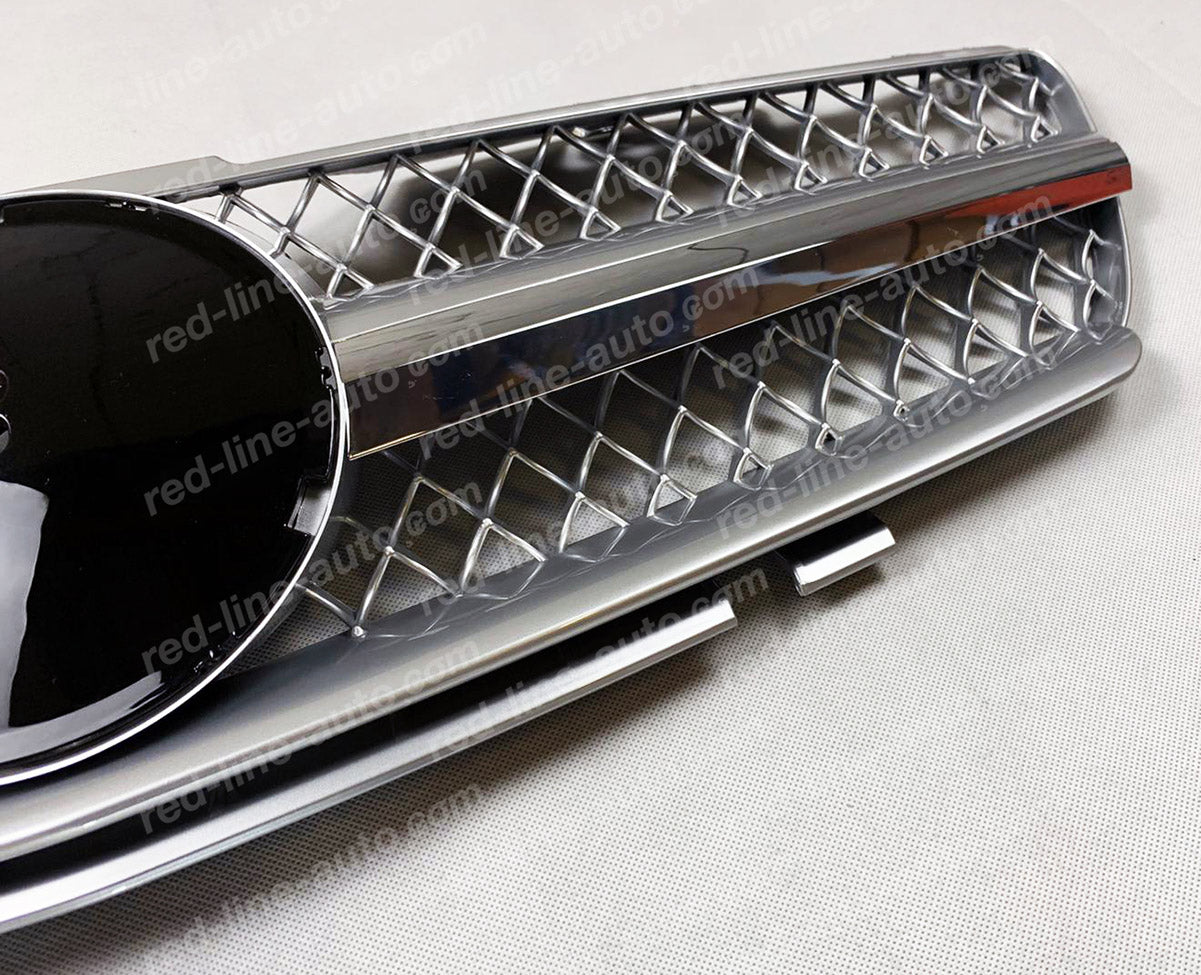 Pre-Facelift Mercedes R230 SL-Class Roadster AMG Grille, Iridium Silver Singe-fin