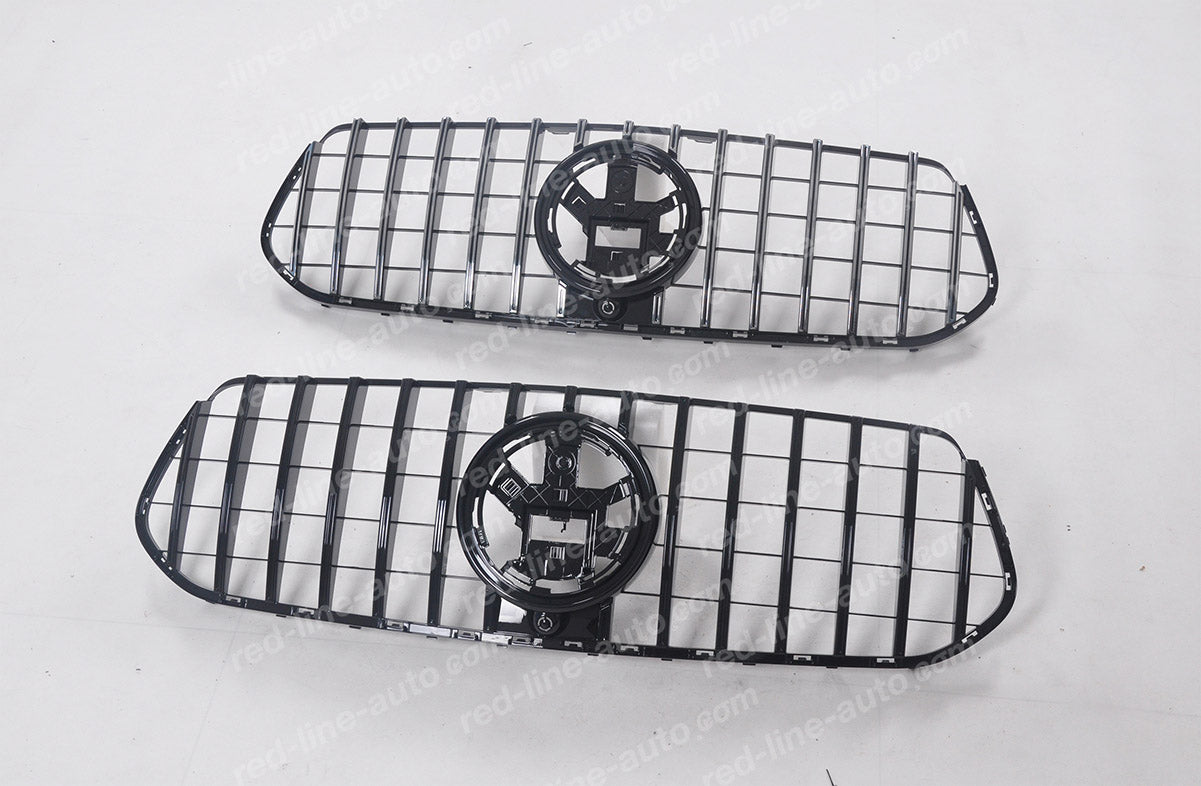 Mercedes W167 GLE V167 SUV C167 Coupe AMG GT Grille, Black with Chrome Panamericana