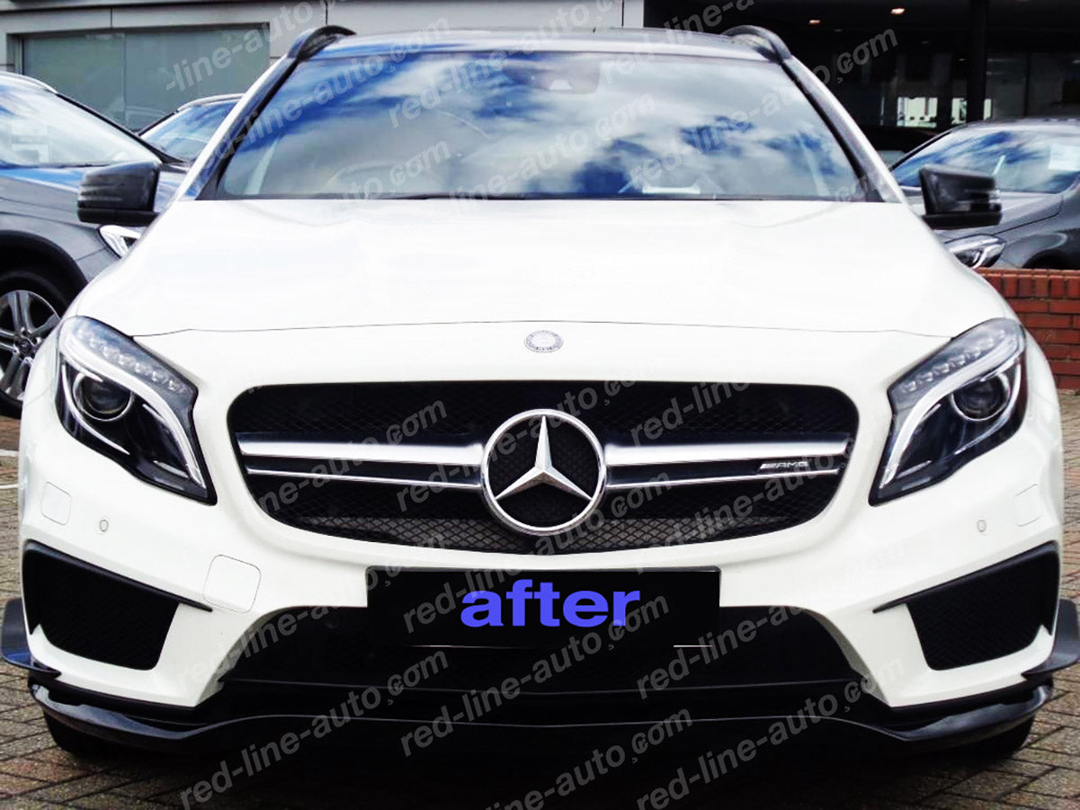 Pre-facelift Mercedes X156 GLA-Class SUV AMG GLA45 Black Front Grille, Chrome Single-fin