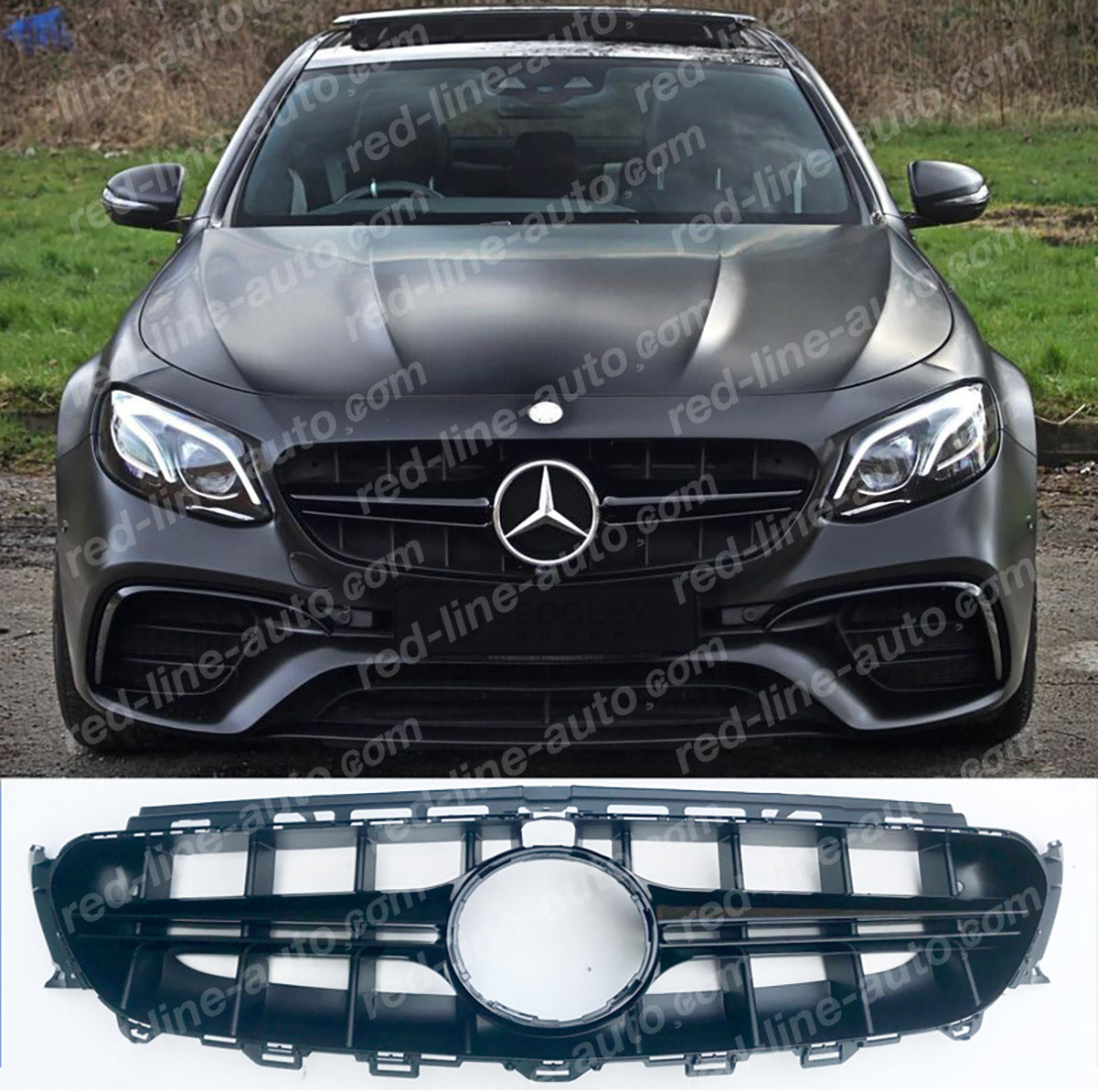 Pre-facelift Mercedes W213 E-Class Saloon S213 Estate AMG Grille E63S look, Gloss Black