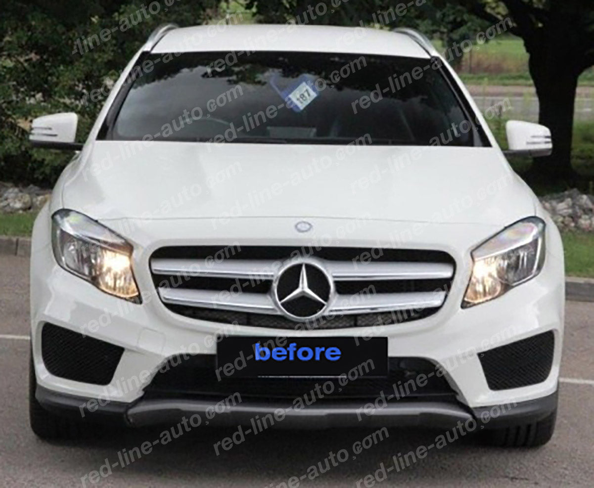 Pre-facelift Mercedes X156 GLA-Class SUV AMG GLA45 Black Front Grille, Chrome Single-fin