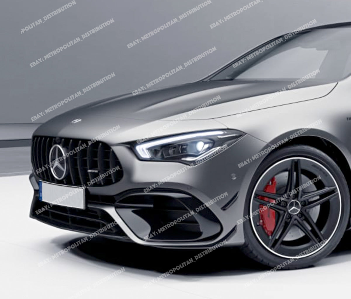 AMG W118 CLA45 S C118 Coupe X118 Shooting Brake GT Grille, Full Gloss Black Edition Panamericana BRABUS