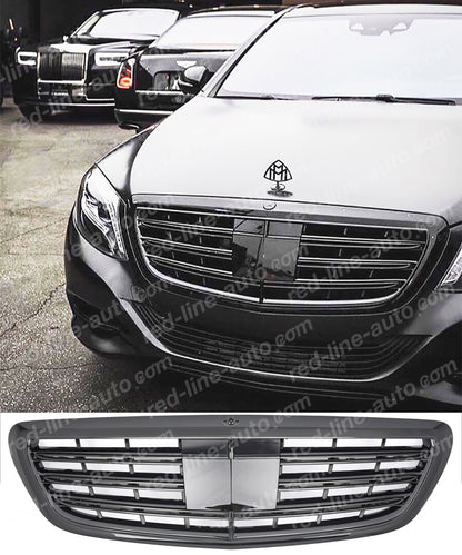 Mercedes S-Class W222 Saloon Maybach AMG Grille, VIP-Style Full Gloss Black S350 S63 S65