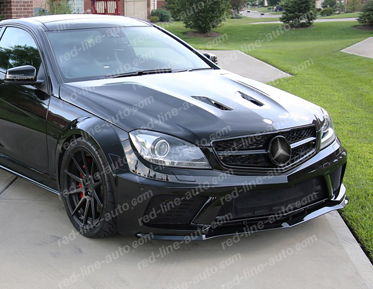 Pre-facelift AMG C63 S W204 Saloon S204 Estate Single-fin Grille, Full Gloss Black