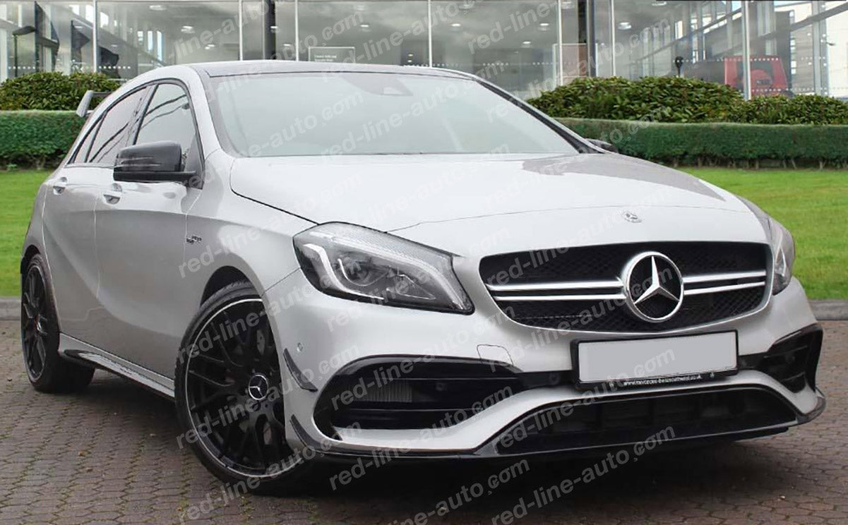 Pre-facelift Mercedes W176 A-Class Hatchback AMG A45 Grille, Matte Chrome Single-bar