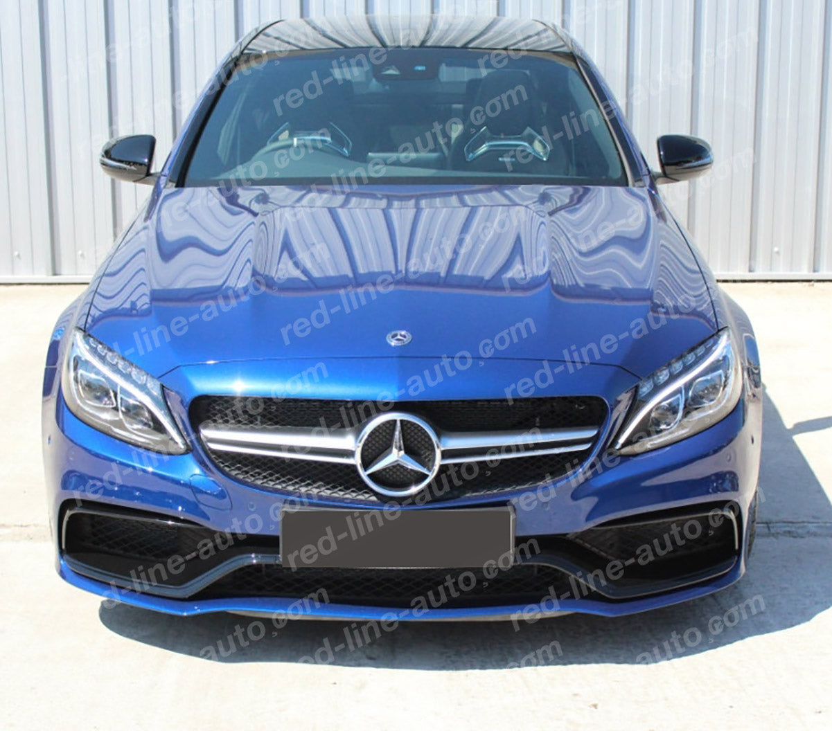 Pre-Facelift Mercedes W205 C-Class S205 C205 A205 Black AMG C63 Grille, Matte Chrome Single Bar No-Camera