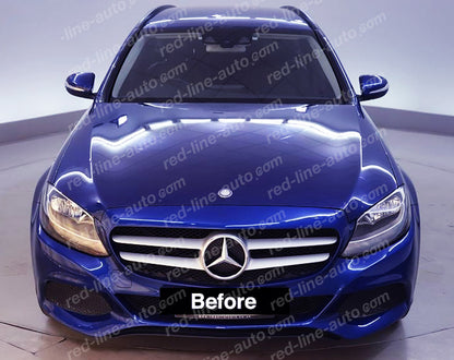 Pre-Facelift Mercedes W205 C-Class Saloon S205 Estate C205 Coupe A205 Convertible Black AMG Grille, Chrome Diamond No-Camera