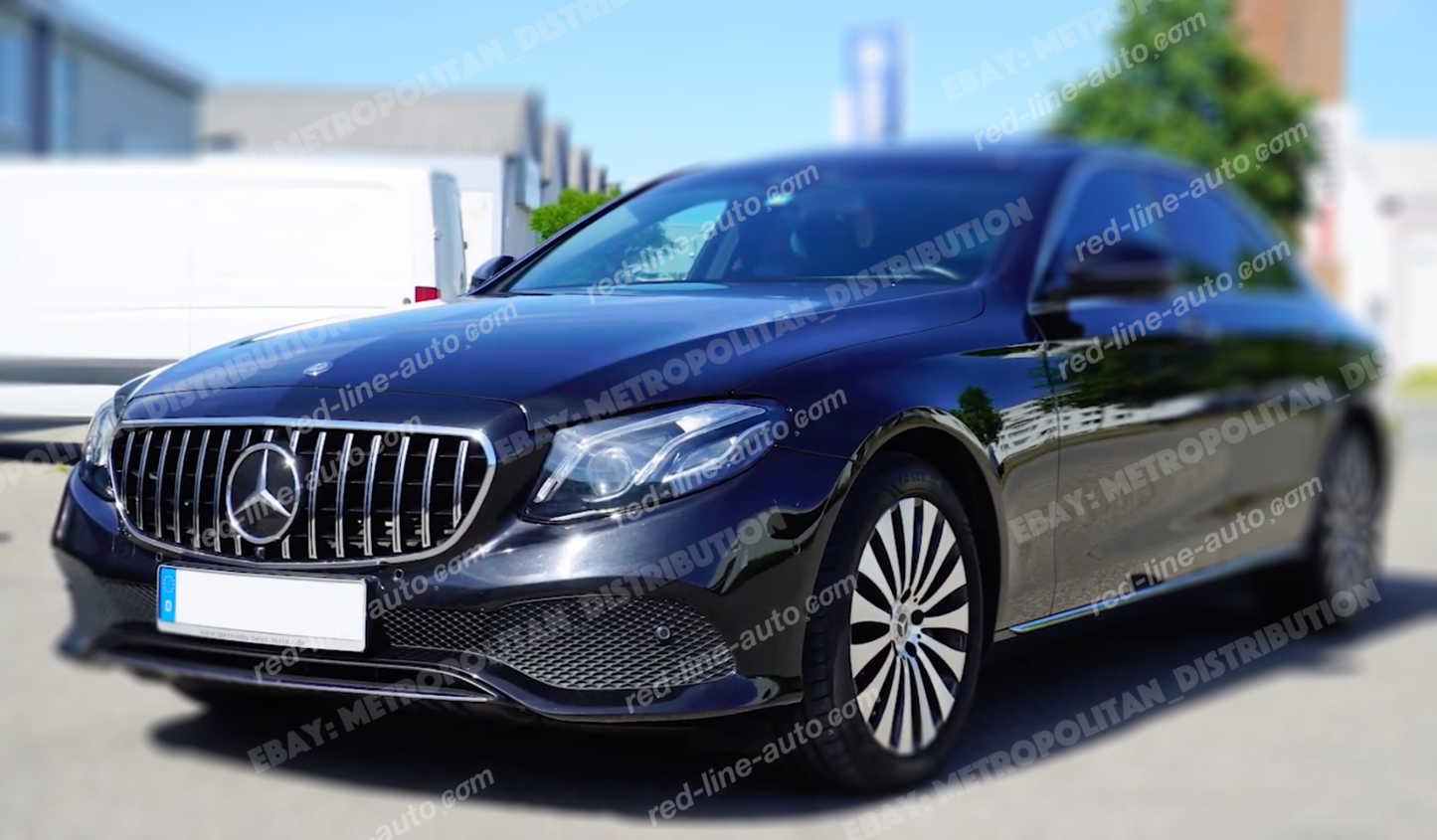 Pre-facelift Mercedes W213 E-Class Saloon S213 Estate E43 E53 AMG Black GT Grille, Chrome Panamericana