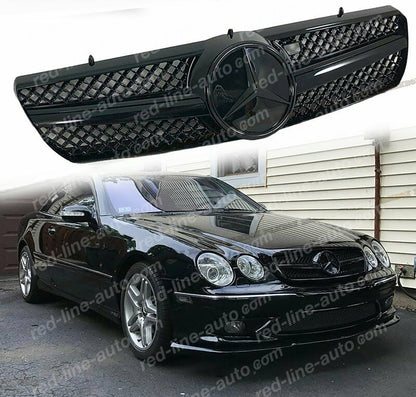 Mercedes W215 CL-Class C215 Coupe AMG Single-bar Front Grille with STAR, Full Gloss Black