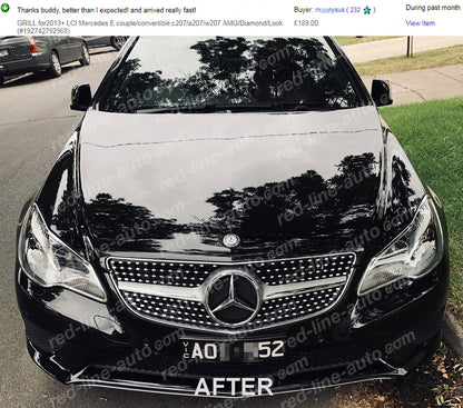 Facelift Mercedes W207 E-Class Coupe C207 Convertible A207 AMG Diamond Front Grille, Iridium Silver