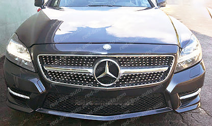 Pre-facelift Mercedes W218 CLS Coupe C218 Shooting Brake X218 Iridium Silver AMG Grille, Chrome Diamond