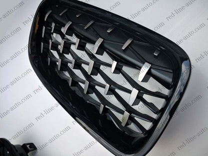 BMW 3 Series F30 Saloon F31 Estate M-Power Front Grille, Black With Chrome Diamond